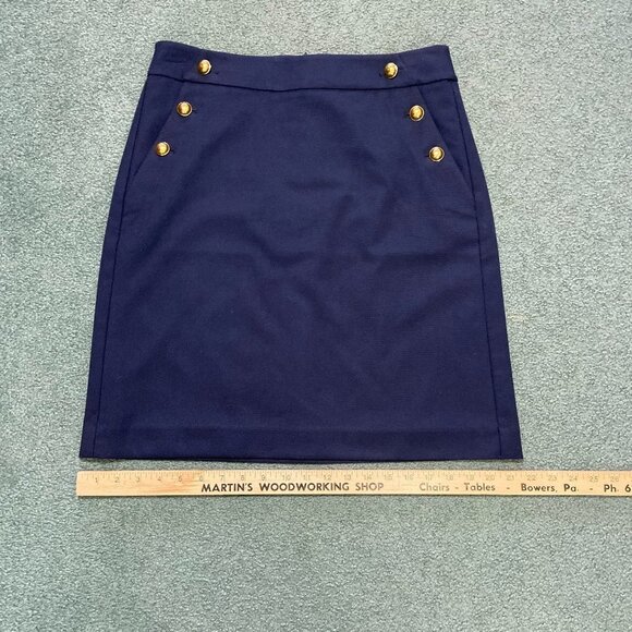 Loft Outlet Women's Admiral Pocket Navy Pencil Skirt Sailor Navy Size 8 - Picture 5 of 9